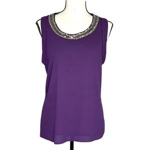Brixon Ivy Beaded Sleeveless Blouse Size Medium